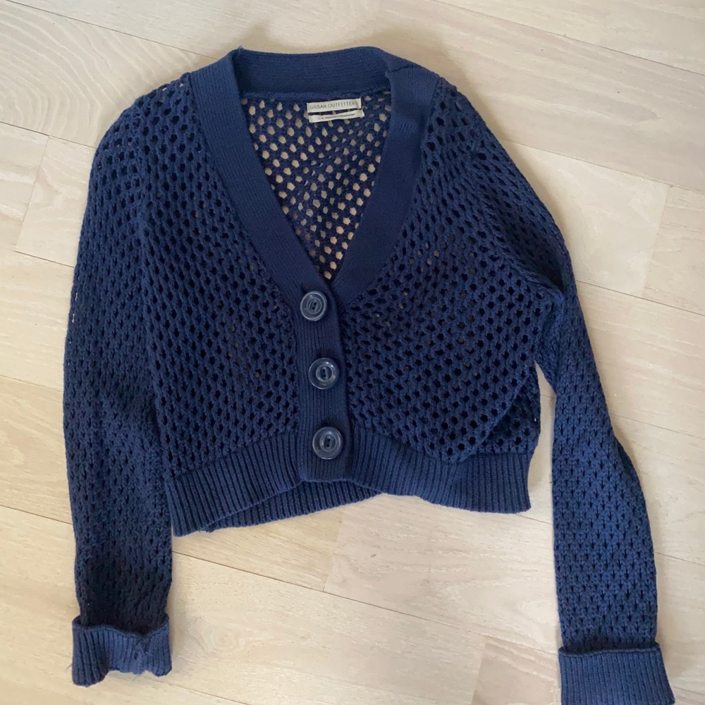 MESH CROPPED CARDIGAN